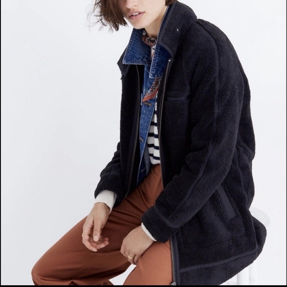 NWOT Madewell sherpa city grid coat